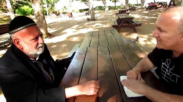 Zev Porat (to the right) of Messiah of Israel Ministries - interviewing Rabbi Kaduri student Eliyahu - a rabbi believer in Yeshua (Jesus).