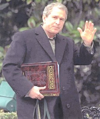 George Bush på vei til Talmud klasse.