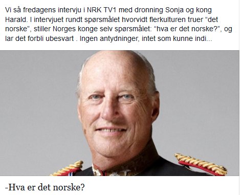 Jeg forklarer gjerne Kongen fra den marokansk-jødiske Bernadotte familien hva som er norsk.