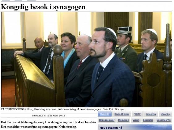 Kongelig besøk i synagogen