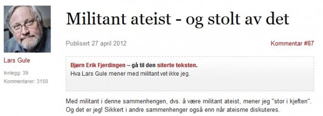 Militant ateist - og stolt av det"
