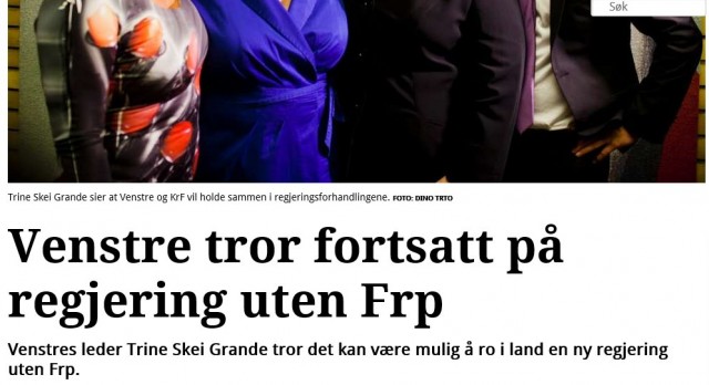 Multikulturelle Venstre vil holde FrP utenfor Regjering (faksimile av Adressavisa)